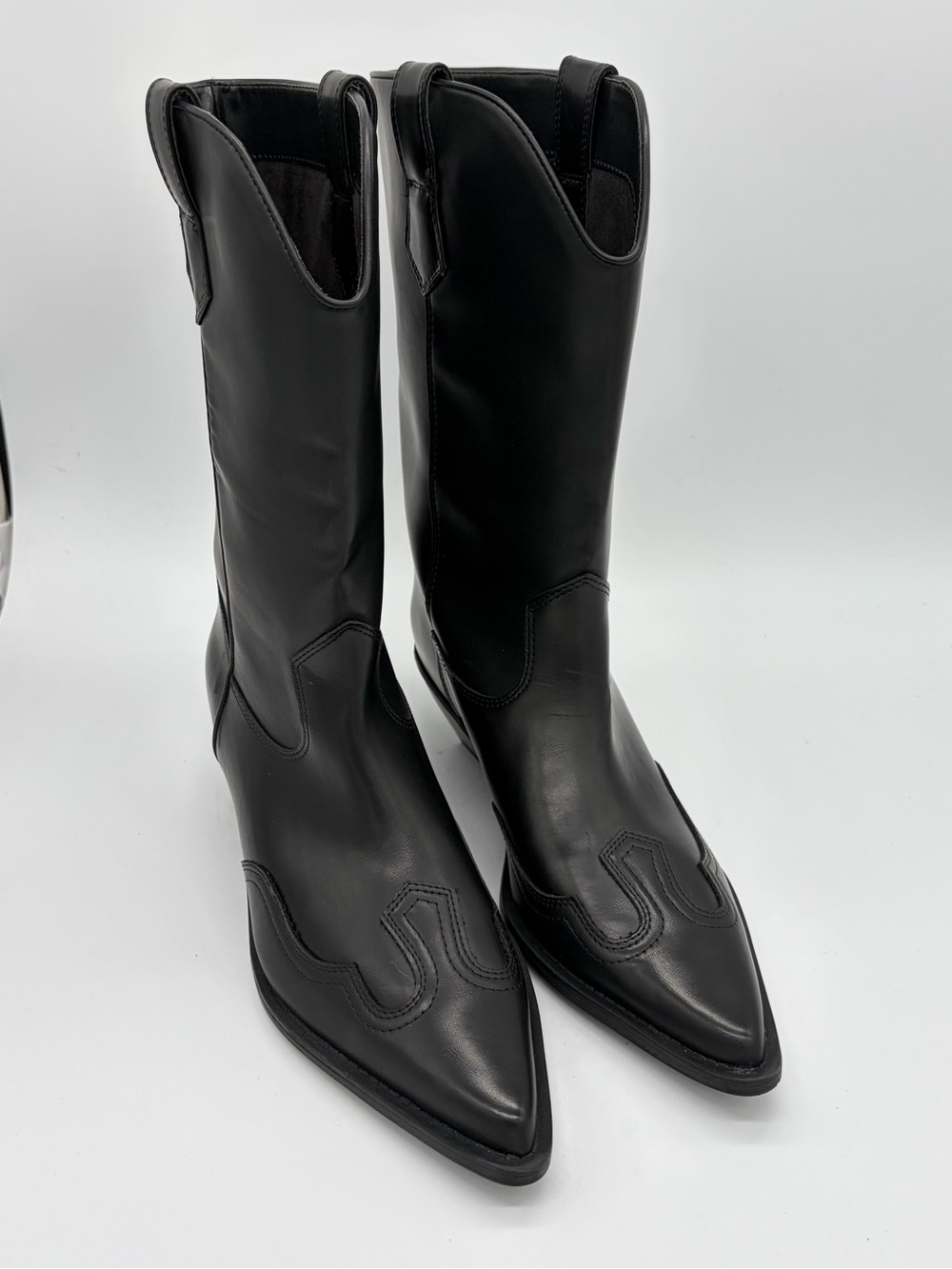 Abound Black Pointed Toe Western Knee Boots